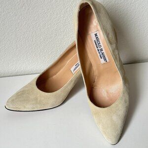 Manolo Blahniks ,beige suede, size
